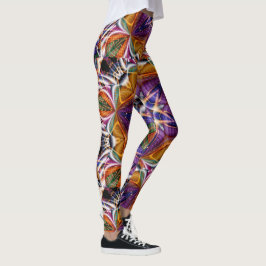 Legging Retro Boho Bohemian Hippie Trippy Rosette Mandala