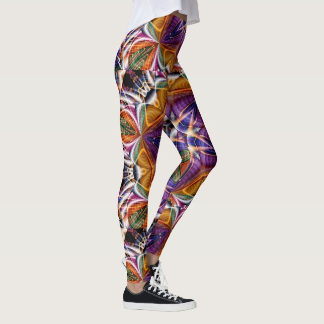 Legging Retro Boho Bohemian Hippie Trippy Rosette Mandala (Direita)