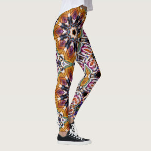 Legging Retro Boho Bohemian Hippie Trippy Rosette Mandala