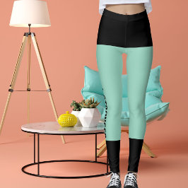 Legging Retro de Grelha Preta Personalizada
