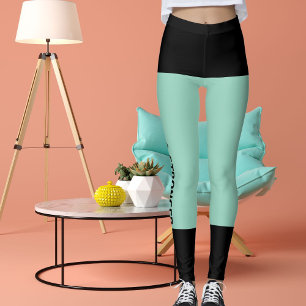 Legging Retro de Grelha Preta Personalizada