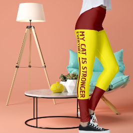 Legging Retro de Grelhas Amarelas Vermelhas Personalizadas