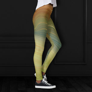Legging Retro Earthy Strata Agato Tonelado Neutro Vintag