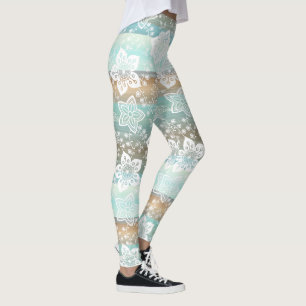 Legging Retro Floral No Padrão De Legal Estirpes Chic Funk