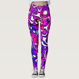 Legging Retro Funky Bright Colors Pop Art