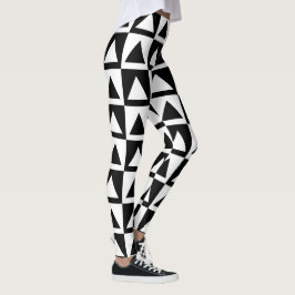 Legging Retro geométrico dos triângulos esbranquiçado