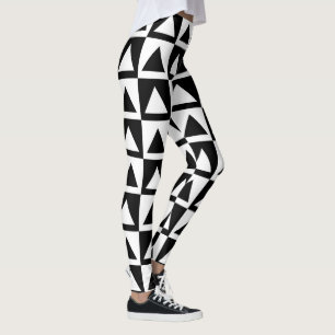 Legging Retro geométrico dos triângulos esbranquiçado