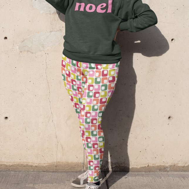 Legging Retro Geométrico Impressão nos anos 70 (Criador carregado)