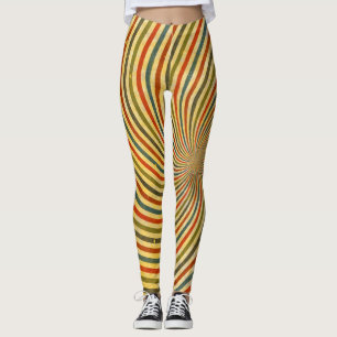 Legging Retro Grunge Swirl Strips + suas ideias
