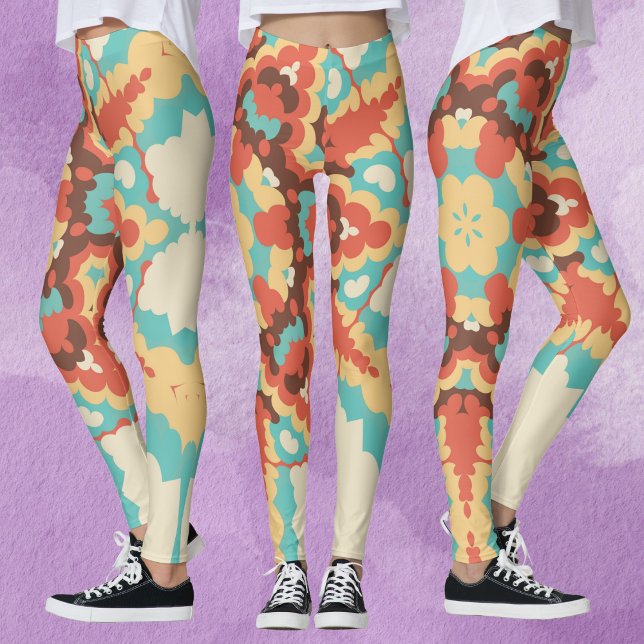 Legging Retro Mandala Blue Red e Yellow (Criador carregado)