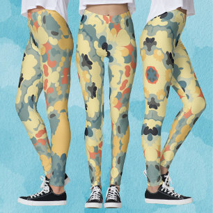 Legging Retro Mandala Blue Yellow e Red