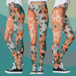 Legging Retro Mandala Flor Laranja Azul e Castanho<br><div class="desc">Esta design de flor de mandala retrógrada apresenta laranja,  azul e marrom. Padrões engraçados e visuais brilhantes para o hippie moderno ou para qualquer um que goste de cores brilhantes!</div>