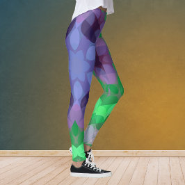 Legging Retro Mandala Flor Roxo e Verde