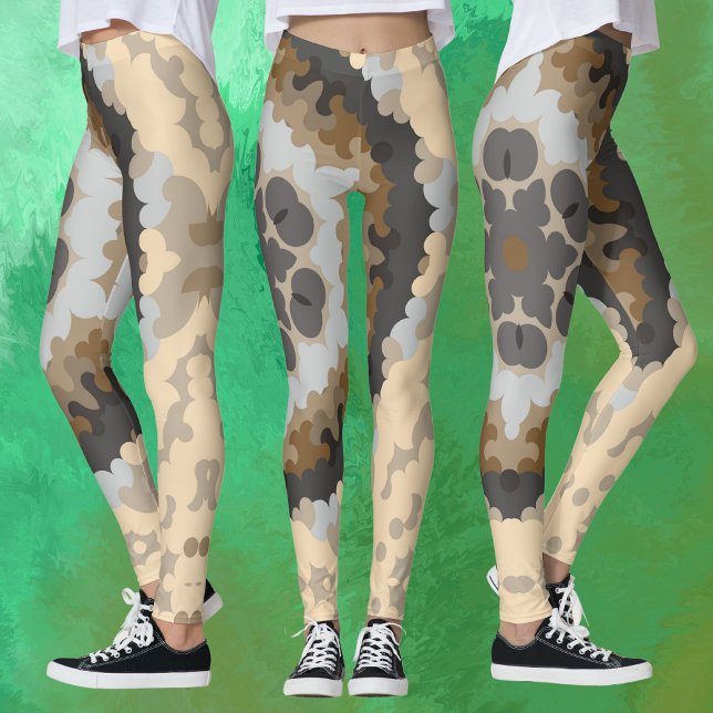 Legging Retro Mandala Flower Brown e Tan (Criador carregado)