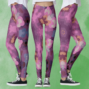 Legging Retro Mandala Púrpura Rosa e Laranja