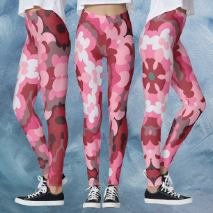 Legging Retro Mandala Vermelho e Branco Rosa