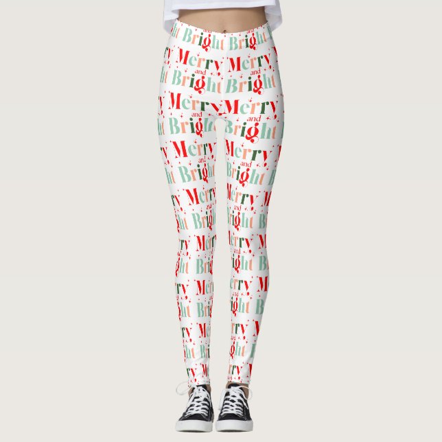 Legging Retro Merry and Bright Christmas (Frente)