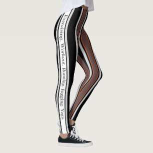 Legging Retro moderno Texto personalizado l Fitas em preto