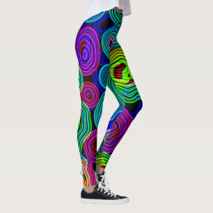 Legging Retro Neon Liquid Disco Lines 
