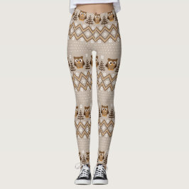 Legging Retro Owl Knited Design