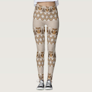 Legging Retro Owl Knited Design
