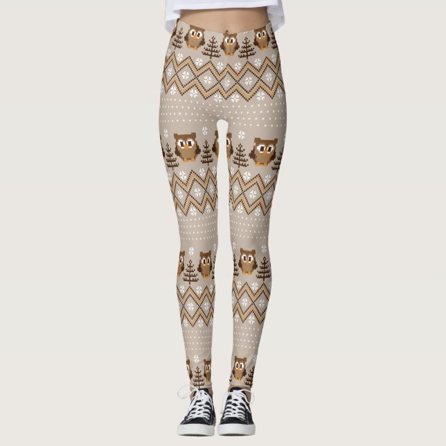 Legging Retro Owl Knited Design (Frente)