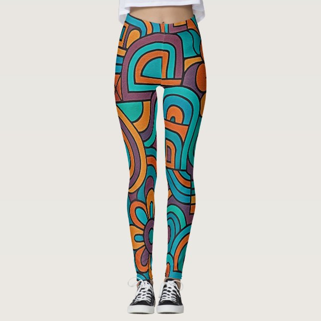 Legging Retro Psicodélico (Frente)