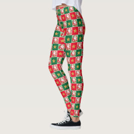 Legging Retro Santa Claus Tartan Xadrez Natal