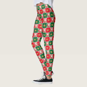 Legging Retro Santa Claus Tartan Xadrez Natal