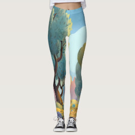 Legging Retro Sunshine Patterns – Bold Colorful 