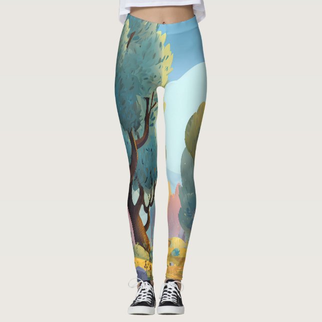 Legging Retro Sunshine Patterns – Bold Colorful  (Frente)