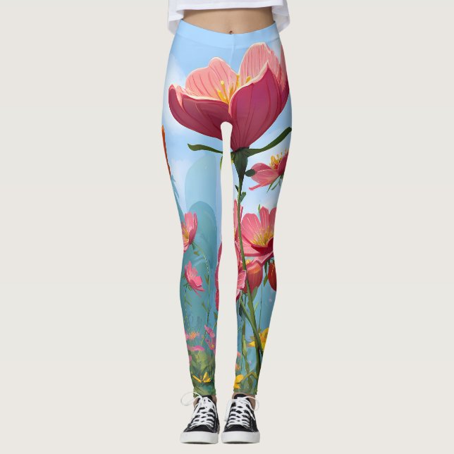 Legging Retro Sunshine Patterns – Bold Colorful  (Frente)