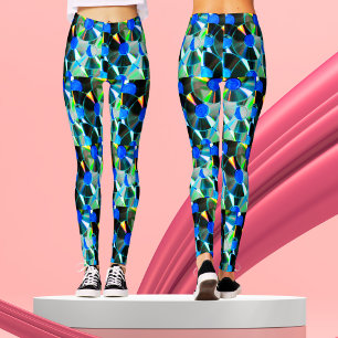 Legging Retro Vintage 80s Music Vinyl Record Disk Pattern