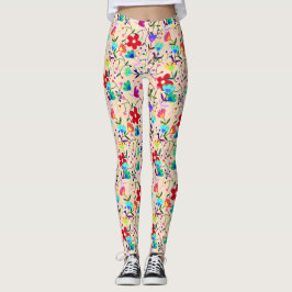 Legging Retro Vintage Floral