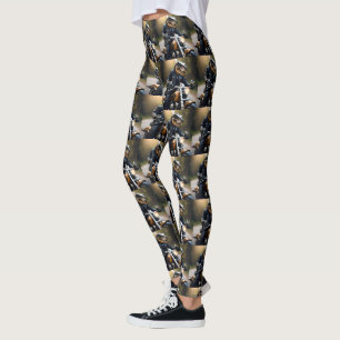 Legging **"Rex Revved Up: T-Rex em couro em uma moto