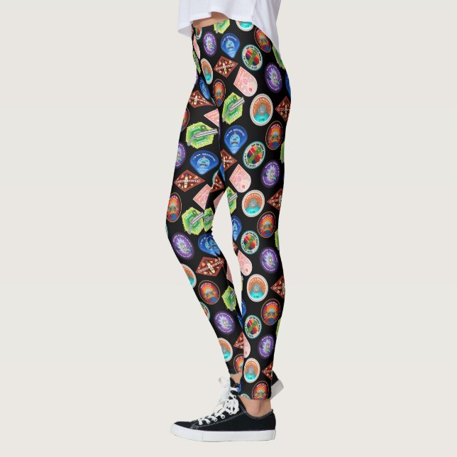 Legging RICK E MORTY™| Padrão de patches externos (Esquerda)
