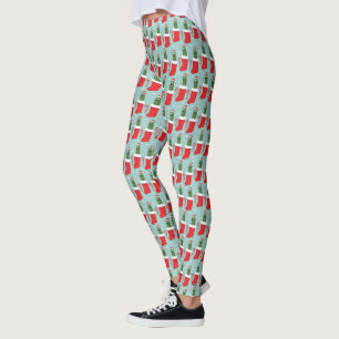 Legging Rick e Morty Padrão de Rick de picles de Natal