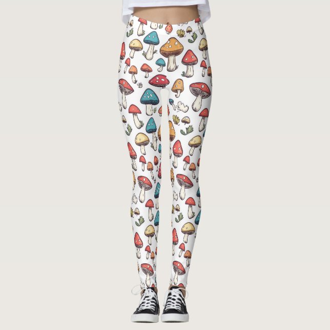 Legging Rico Fungo: Um Pordão De Cogumelos Whimsical (Frente)
