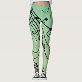 Legging Rico Notes Green Music Design