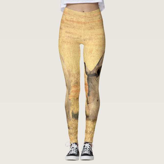 Legging Rinoceronte-branco na áfrica (Frente)
