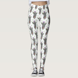 Legging Rinoceronte giro e engraçado fazendo malabarismo