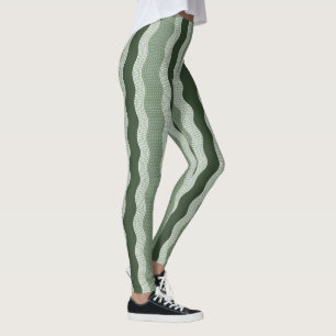 Legging Rio Wabi Sabi Abstrato Wavy, Forest Green, Sage