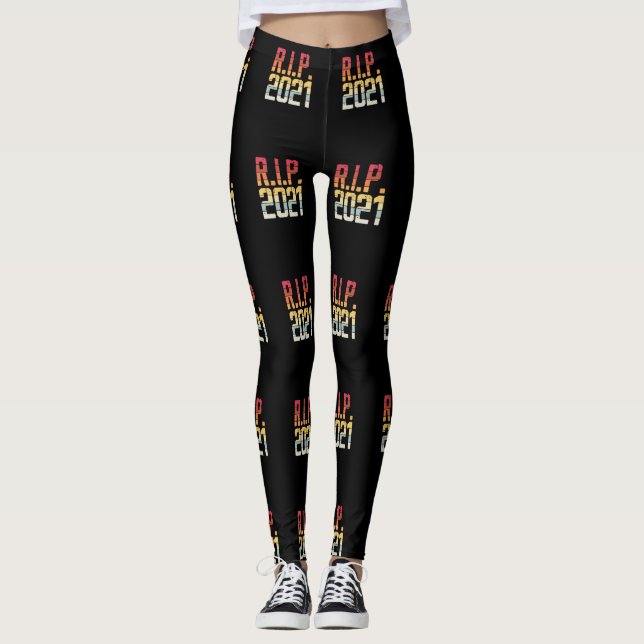 Legging RIP 2021 New Years Eve Funny Quote (Frente)