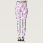 Legging Riscas roxas e brancas<br><div class="desc">Arte abstracta de riscas roxas contra um fundo branco</div>
