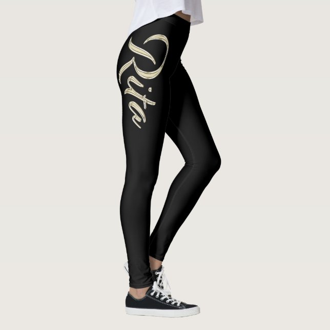 Legging Rita white gold Handwriting Hose (Direita)