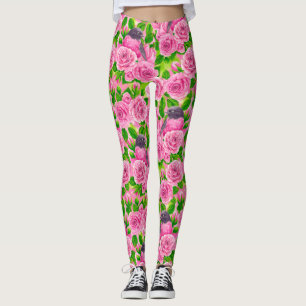 Legging Robin rosa e rosas