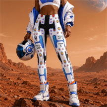 Robô Android Menina Astronauta Espaço Branco
