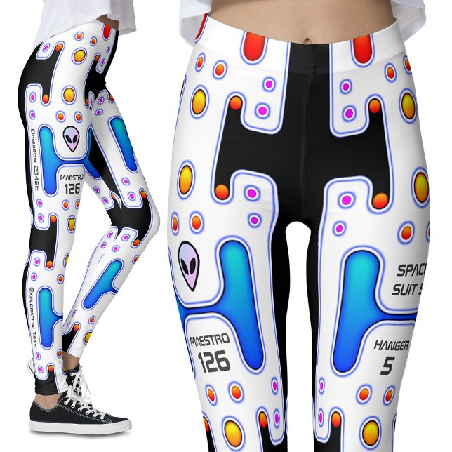 Legging Robô Androide da Rapariga do Espaço Exterior do As (Criador carregado)