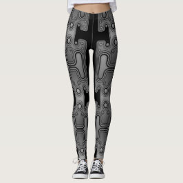 Legging Robô Futurístico Mecânico Androide Preto e Branco