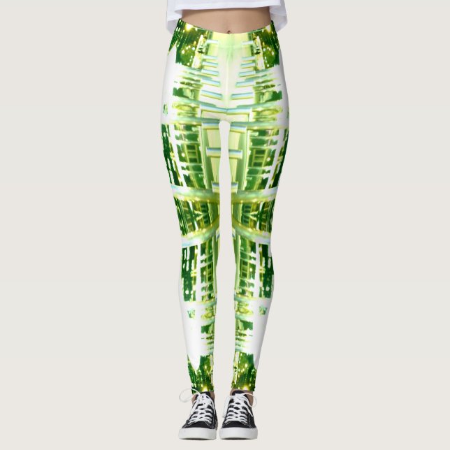 Legging Robôs Sci futurista Fi da robótica do Cyborg (Frente)